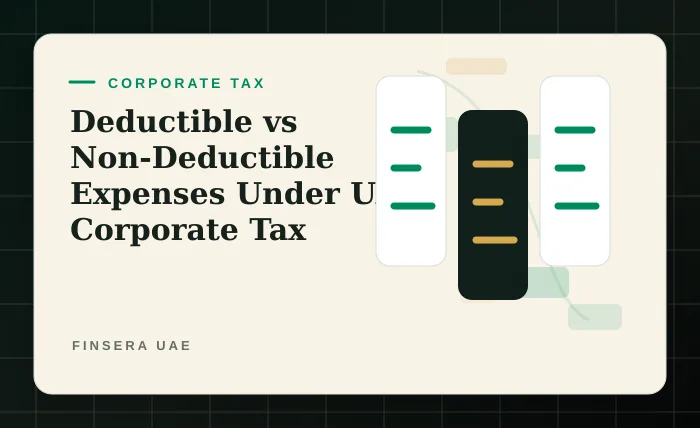 UAE corporate tax feature image for Deductible vs Non-Deductible Expenses Under UAE Corporate Tax by Finsera UAE