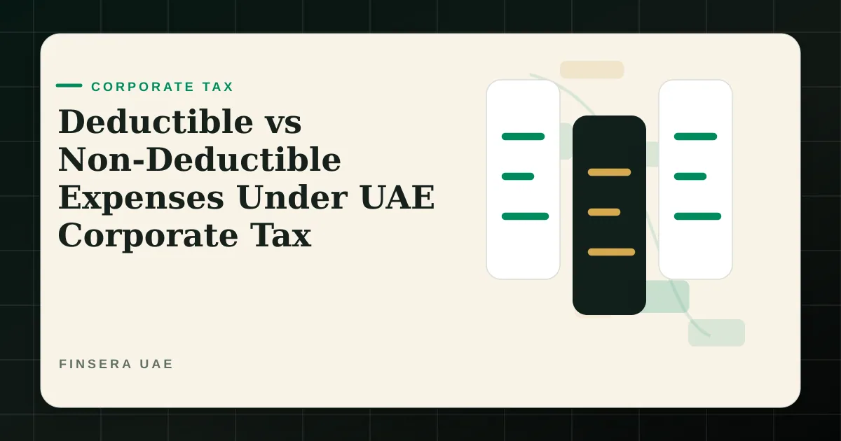 UAE corporate tax feature image for Deductible vs Non-Deductible Expenses Under UAE Corporate Tax by Finsera UAE