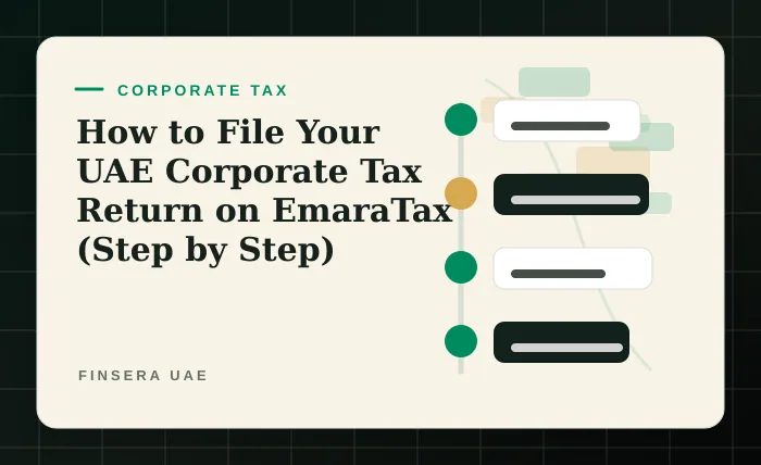 UAE corporate tax feature image for How to File Your UAE Corporate Tax Return on EmaraTax step by step by Finsera UAE