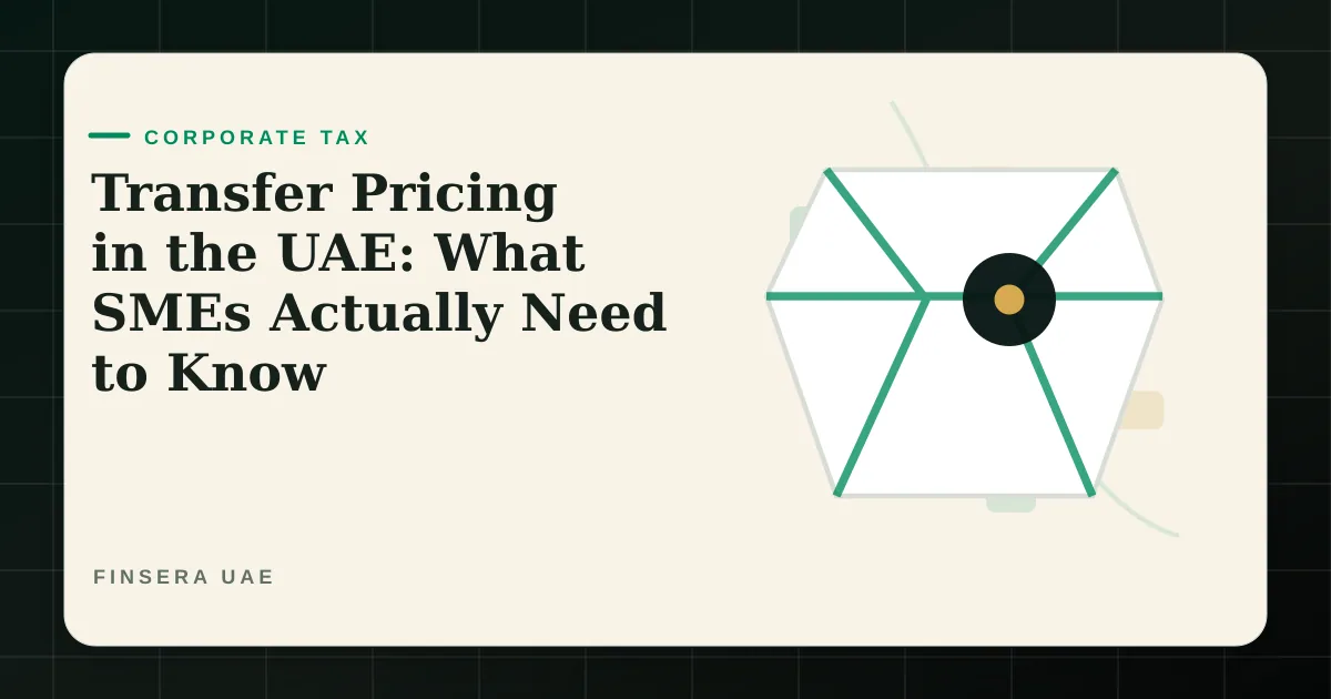 UAE corporate tax feature image for Transfer Pricing in the UAE: What SMEs Actually Need to Know by Finsera UAE